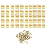 Auratrove 50 mini bisagras de latón de 8 x 10 mm con 4 agujeros de montaje para joyero, casa de muñecas, modelos, reparación de manualidades, oro y plata