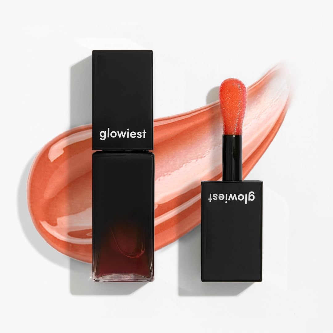 GLOWIEST Effortless Glow Lip Oil Korean with Vitamin C and Camellia Japonica Seed Oil for Long-Lasting Nourishment and Hydration | Non-Sticky Shine | Korean Lip Oil for Women - 5ml (Crush)