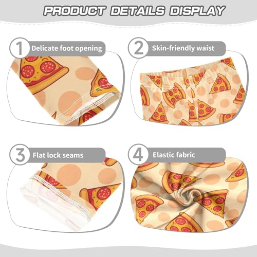 Girls Leggings Size 4T Pizza Polka Dots Soft Stretchy Pants Breathable Girl Clothes for Dresses Dance3