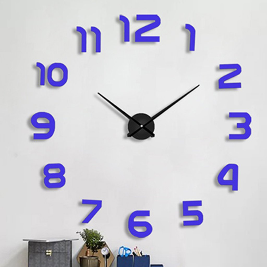 *Modern Wall Clock Metal Moderm DIY Wall Clock Acrylic Metal Mirror Wall Watch Home Decoration Super Big Clocks *Mute (Color : Purple, Size : 50-80cm)