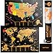 Newverest Scratch Off United States Map - Detailed USA Scratch Map, Travel Art Poster, Fits 17" x 24" Frame, Comes with Scratch Tool, 20 Push Pins, 4 Stickers, Cleaning Cloth, Carry Bag + Gift Tube