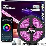 Diyife Tira LED 5m RGB, [WiFi Modo] Luces LED Habitacion WiFi Inteligente Funciona con Voz Inteligente y App, Múltiples Modos de Escena y Sincronización de Música para el Hogar, TV, Fiesta