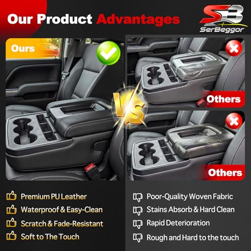 SerBeggor Front Seat Center Console Armrest Lid Compatible with Chevy GMC by SerBeggor - Used condition - Image 4