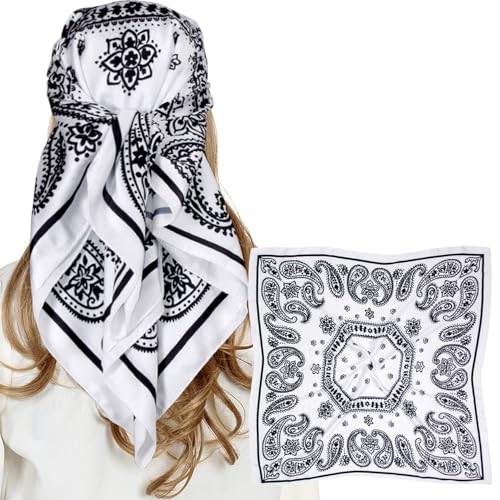 Satin Bandanas Head Scarf For Women, Hair Scarves Accessories Fashion Wrap Neck Silk Sleeping Headscarf (WS203-P)