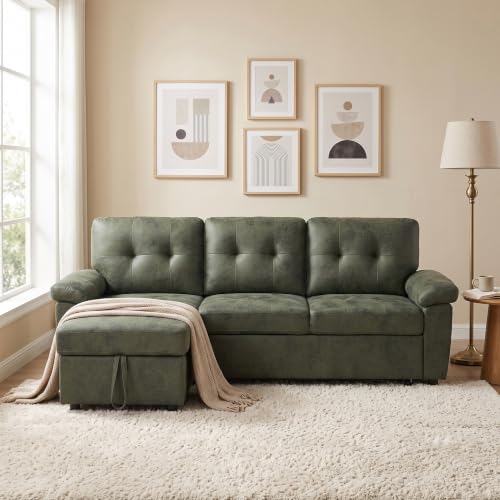 Image of KEIKI 88.5 inch Sectional Sleeper Sofa with Pull Out Bed,