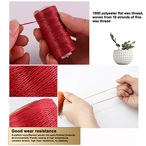 YWQ Filo per cucire in pelle 9 colori, filo di