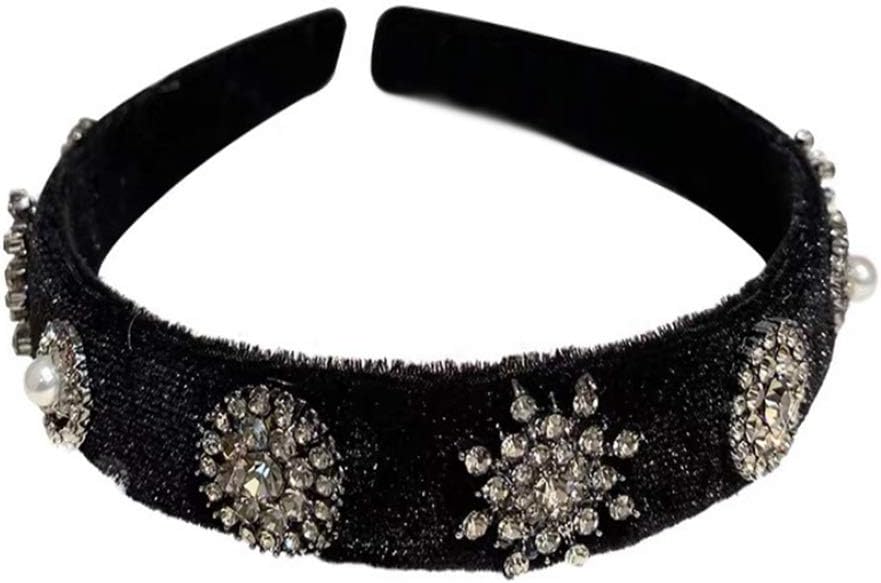 StsmclHeadband Hotel Zhang Yue Yue with velvet water drill hair hoop celebrity temperament with net red adult headband hair accessories