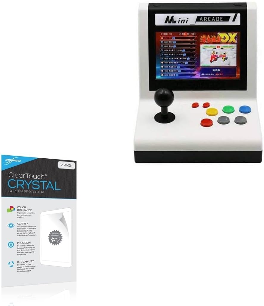 BoxWave Screen Protector Compatible with Petforu Pandora Box DX Mini Arcade - ClearTouch Crystal (2-Pack), HD Film Skin - Shields from Scratches