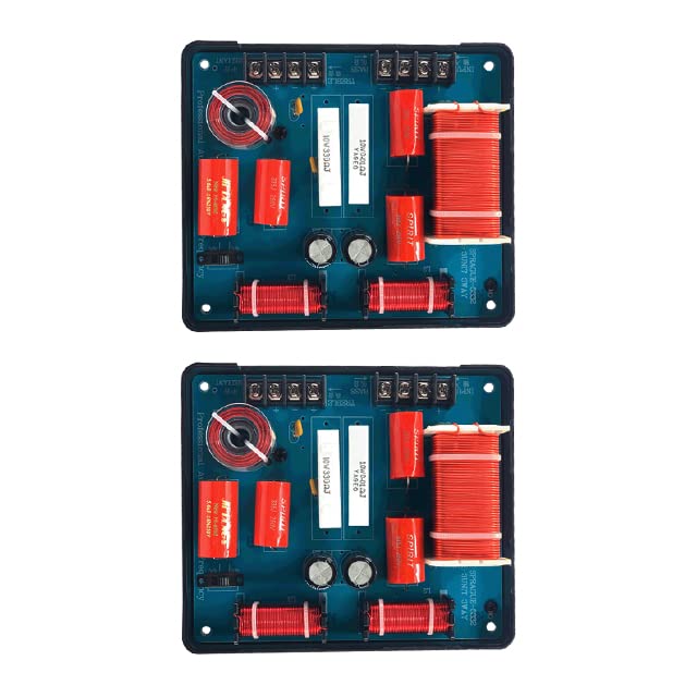JINGERL 350W 3 Way Audio Frequency Divider Tweeter Mid Range Bass Crossover Board Adjustable Switch Speaker Filter Car Audio DIY (Size : 2 Pieces)