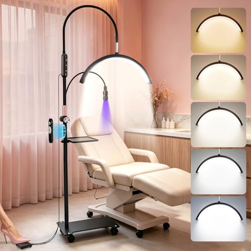 Buqikma Half Moon Floor Lash Lamp with Curing Light & Pedal