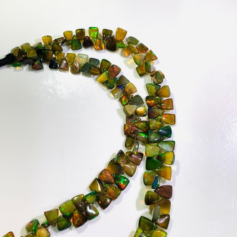Perles en opale noire naturelle 6mm pour création de bijoux et colliers