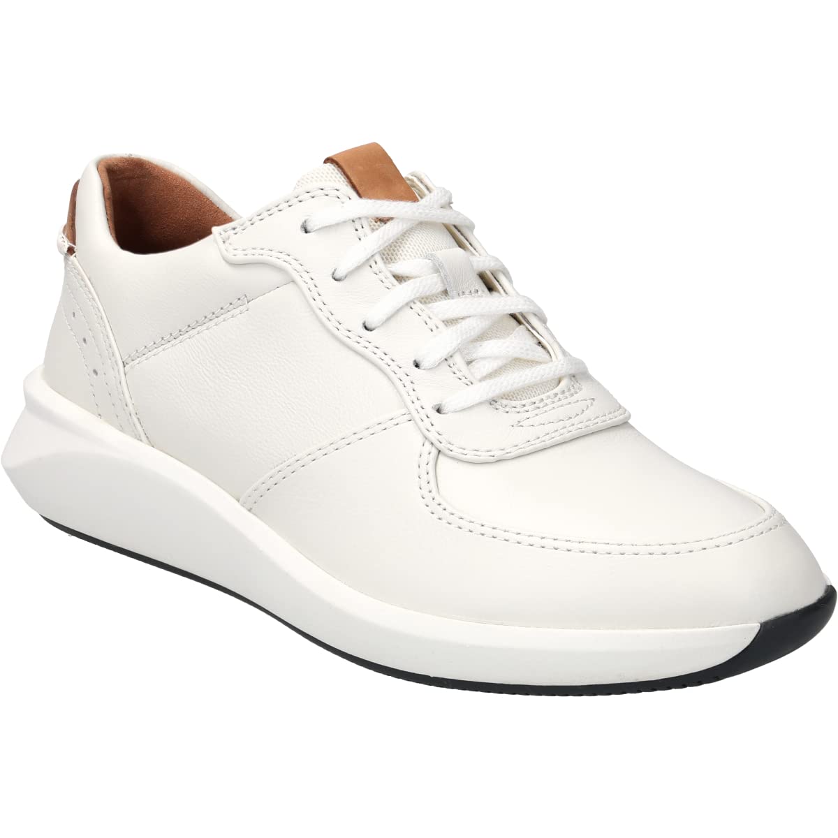 Clarks Women's White Un Rio Sprint Combination Leather Trainers | : 4/Standard Fit