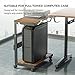 EUREKA ERGONOMIC PC Stand Computer Cart, Height Adjustable Tower Stand 2-Tier Suit for ATX Case Printer, Metal Rolling Cart on Wheels for Gaming Home Office, Walnut