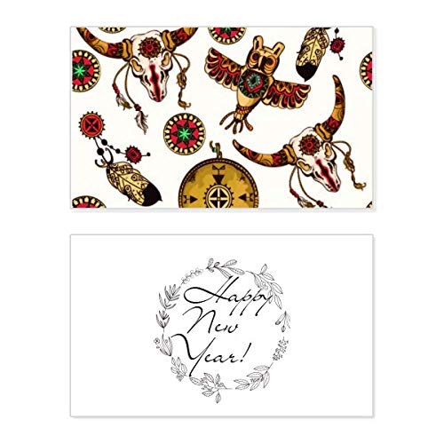 Carte de Nouvel An totem indien commémorative pour vœux et messages