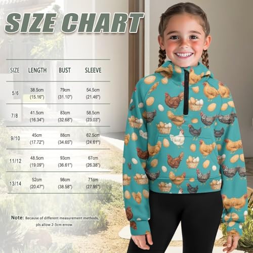 Teens Girls Pullover Hoodies Half Zip Hooded Sweatshirt Soft Long Sleeve Cropped Top Hoodies Jackets with Pocket4