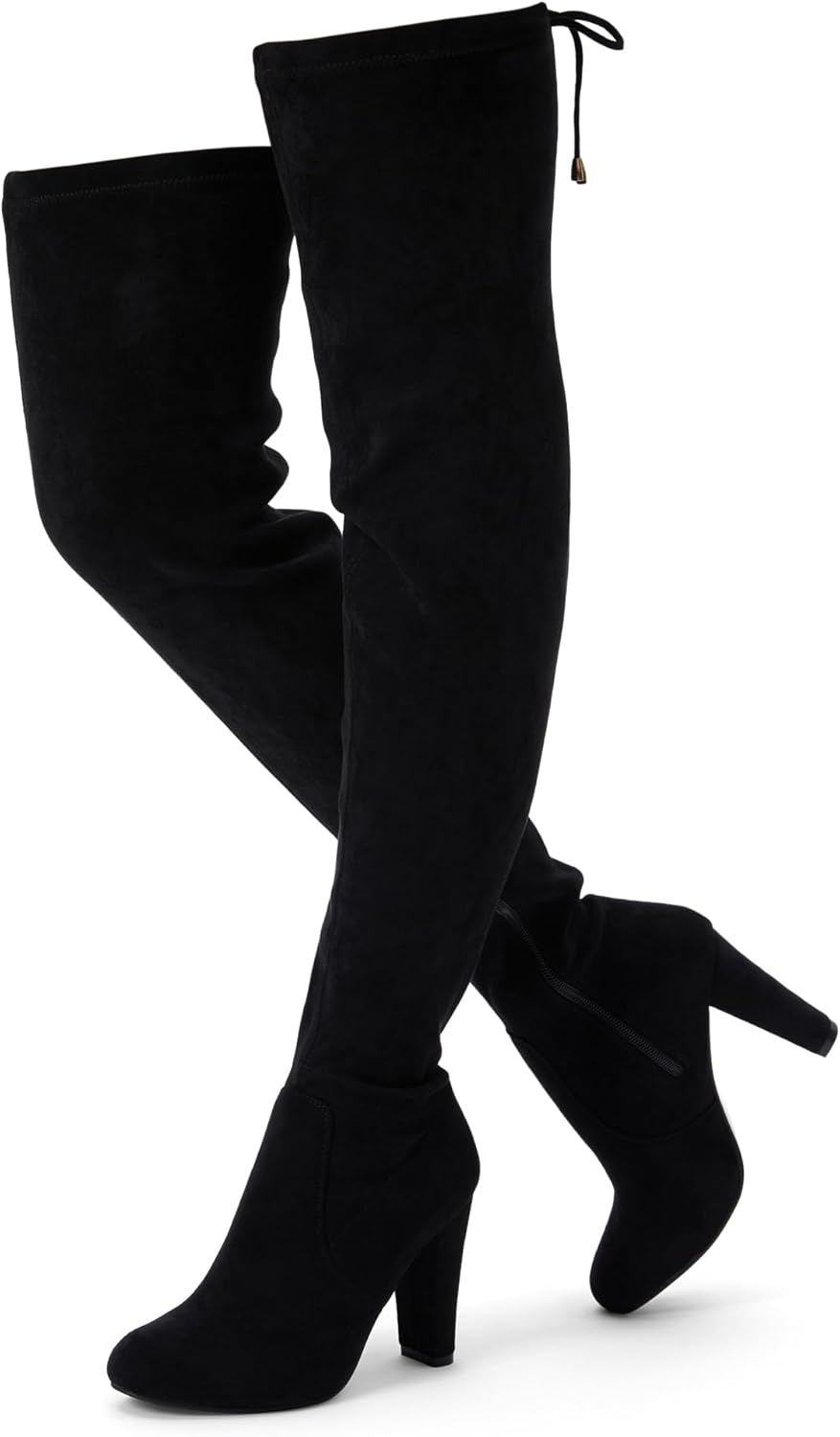 Vepose Women's Aria Thigh High Over The Knee Boots, Cute Suede Long Boots with High Heel and Inner Zipper