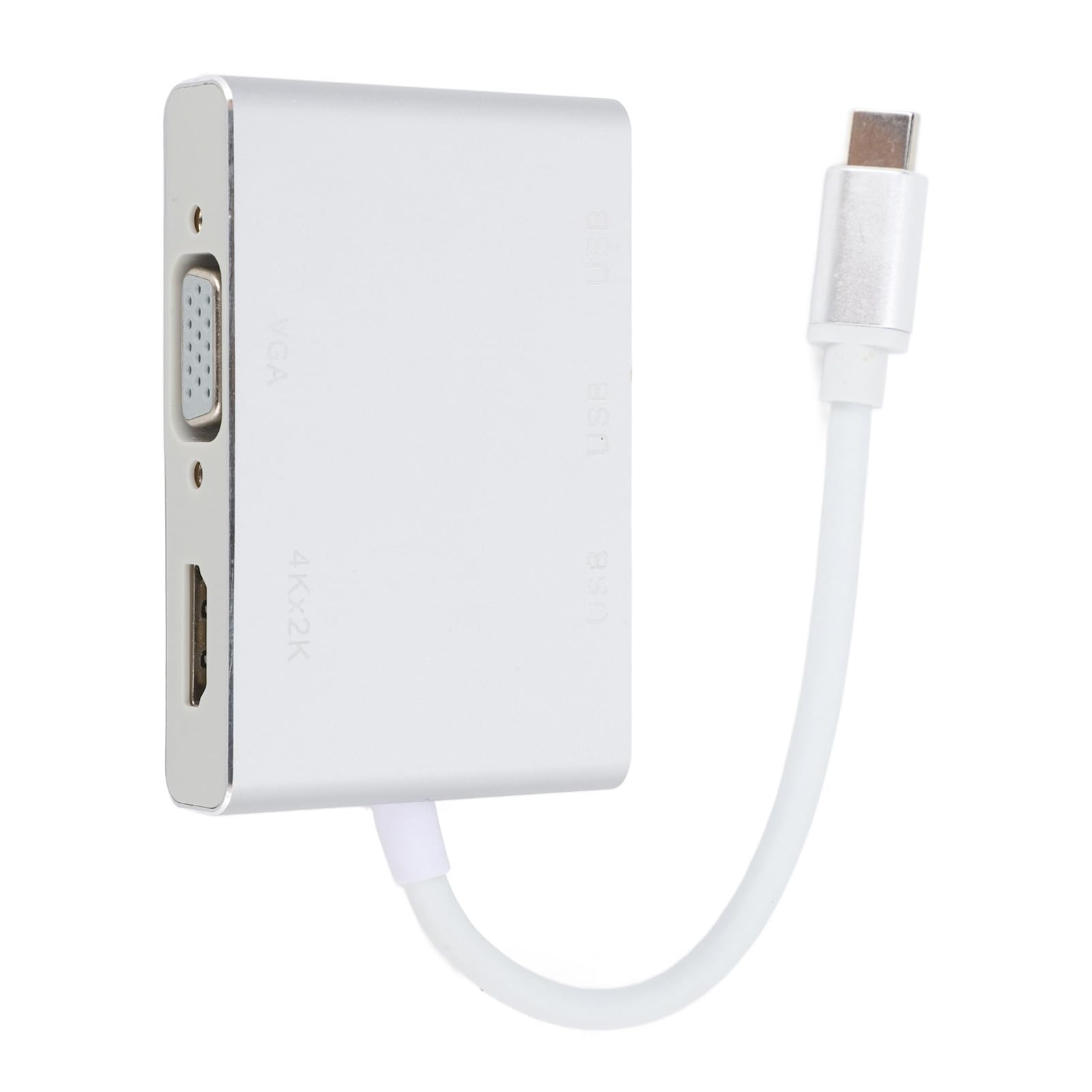 USB C Hub 5 w 1 typ C do USB Multi Port Adapter Rozdzielacz z interfejsem multimedialnym HD VGA USB 3.0 dla telefonu Srebrny laptop