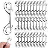 30 PCS Heavy Duty Double Snap Hook, 3.5 in Double Ended Snaps, Zinc Alloy Chain Metal Clip for Linking Key Chain Dog Leash Collar Pet Sling Feed Buckets Hammocks(Silver)