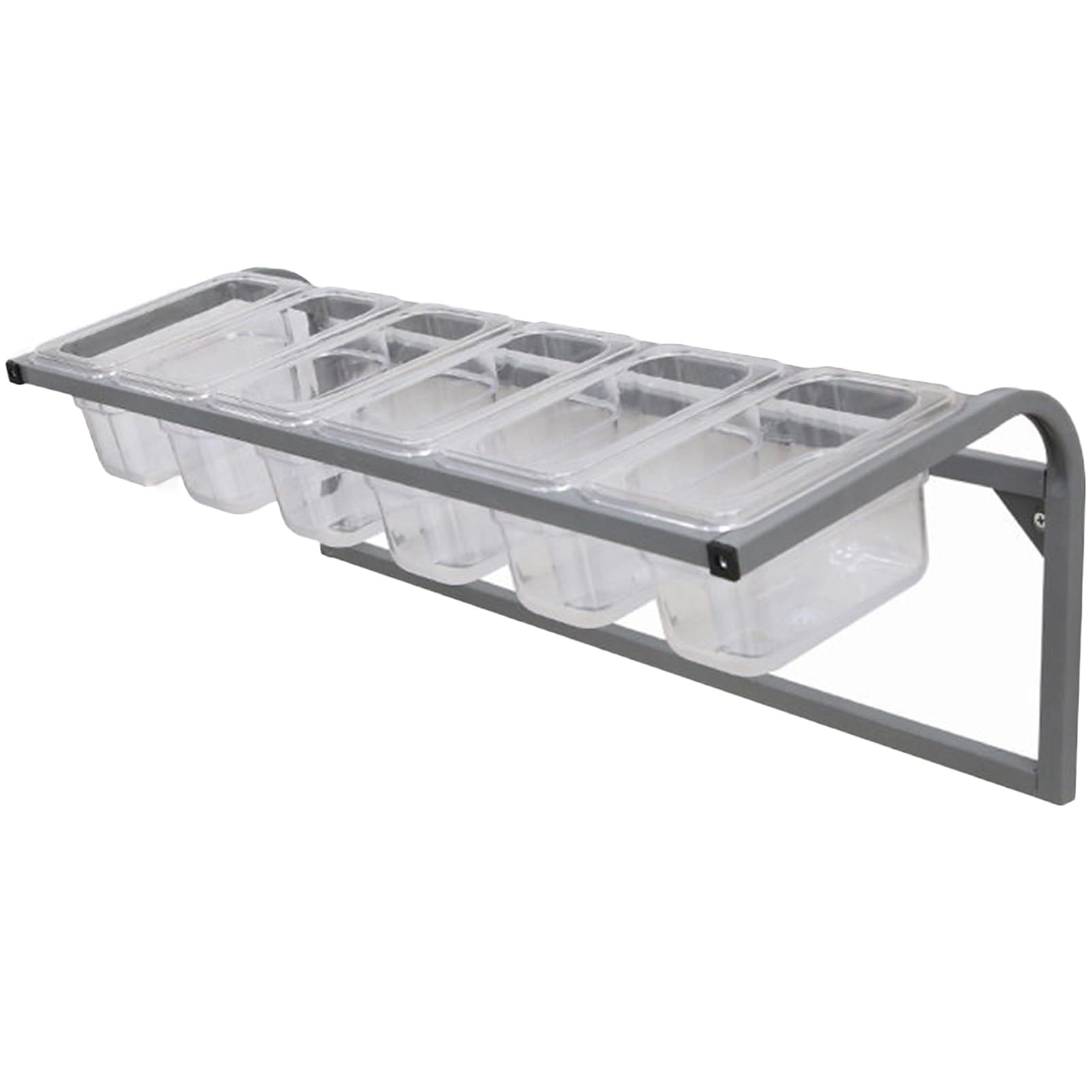 MYUYEE Wall Mounted Stainless Steel Spice Rack & Spoons Set Commercial Pizza Topping Seasoning Shelf For Ingredients Fruits & Food Storage