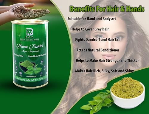 Polvo de Hena 100% Puro Sojat Rajasthani Natural miniatura 5