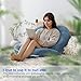 INSEN Reading Pillow, Back Pillow for Sitting in Bed for Reading, Nurse & Relax, Reading Pillow for Adults, Moms & Kids, Sit Up Pillow for Bed, Blue