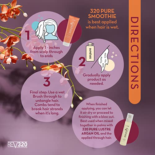 Rev320 320 Pure Smoothie - Leave In Conditioner - 100% Pure Extracts - Frizz Control Lock In Moisture (8Oz) #TOP5