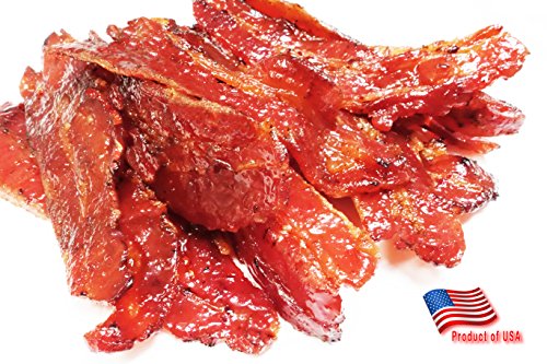 Variety Pack #7 Singapore-Style Made To Order Fire-Grilled Beef And Pork Jerky (12 Oz Total) - Spicy Flavor Bacon (4 Oz.), Spicy Flavor Pork (4 Oz.), Spicy Flavor Beef (4 Oz.) #TOP4