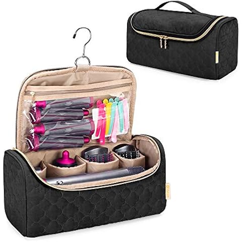 Yarwo Travel Organsier Bag Compatible with Dyson Airwrap Styler Complete, Portable Travel Storage Case for Airwrap Styler and Attachments, Black(Patent Pending) Cover