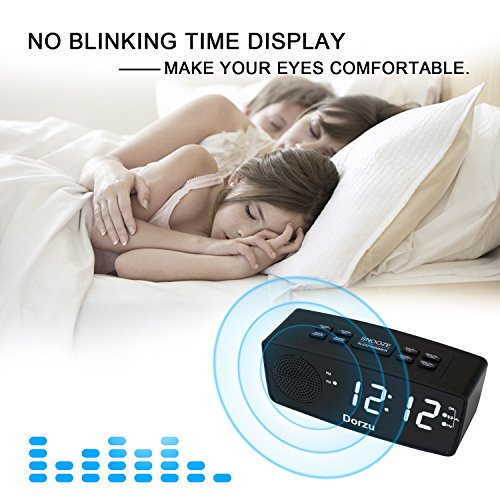Clock Radio, Digital FM Bedside Alarm Clock Radio with USB Charger Port for Bedroom Guestroom or Livingroom - Thumbnail 2