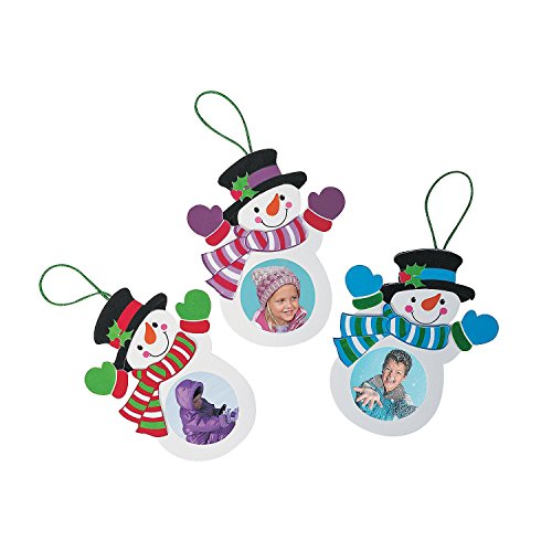 Snowman Picture Frame Ornament Craft Kit - Makes 12 - Crafts for Kids and Fun Home Activities