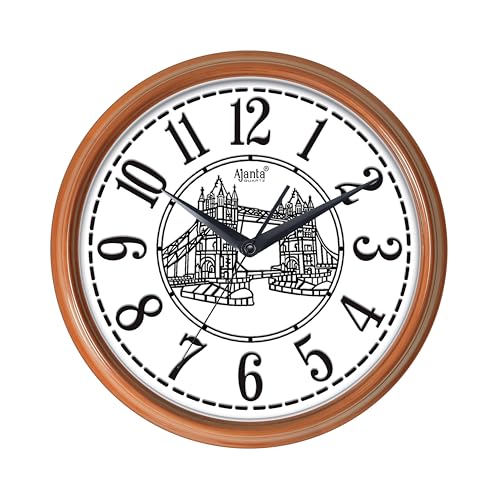 Image of Ajanta Luxury Teak Wood Wall Clock 15 Inch | Silent Sweep Movement | Premium Home Decor & Stylish Office Clock | Model 9147
