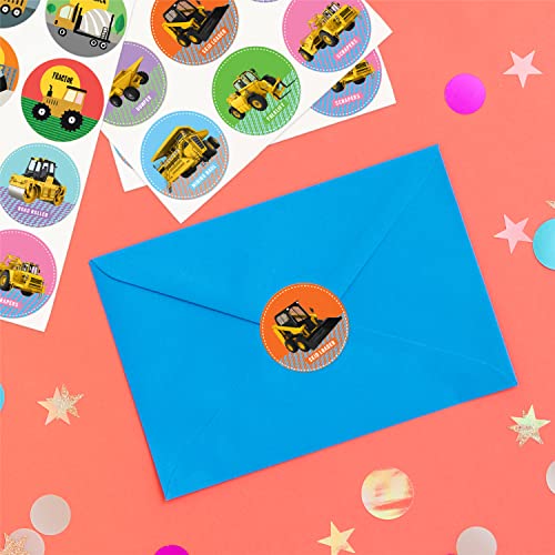 Easykart Truck Stickers For Kids, Construction Stickers 500Pcs, 12 Different Truck Vehicle Stickers, Tractor Stickers For Home, Birthday, Party, School Activity (1.5 Inch Round) #TOP5