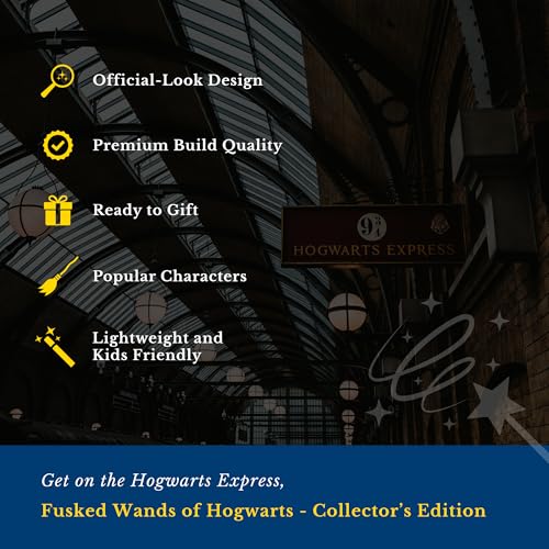 Image of FUSKED Magical Wizard Wand with Authentic Details for Kids Unisex Party Costume Christmas Cosplay Accessory, Magical Costume Theme Party (Hermione)