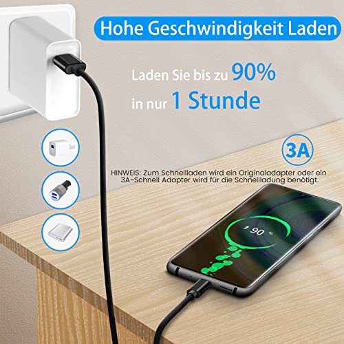 Image of LDLrui 3ft USB A to USB C Cable 2pack | Type C 3A Fast Charge & 10Gbps Data Sync Cable for MacBook, Galaxy S20, Samsung T7, Portable SSD, Oculus Quest, Android Auto