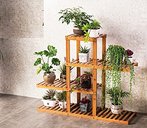 Beauty Panda® Teak Wood Multipurpose Plant Stand/Pot Stand | Living Room Side Stand/Flower Pot Stand | Vase Stand | Indoor Outdoor Planter Display Shelving (LA02M, Natural Wood)