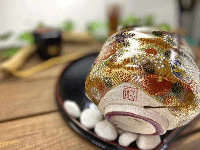 Amazon.co.jp: 九谷焼【抹茶碗】加賀のお殿様・お姫様キブン(金花詰