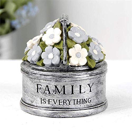 Blossom Bucket 201-12696 Family is Everything Galvanized Bucket with Flowers Figurine, 3-inch High