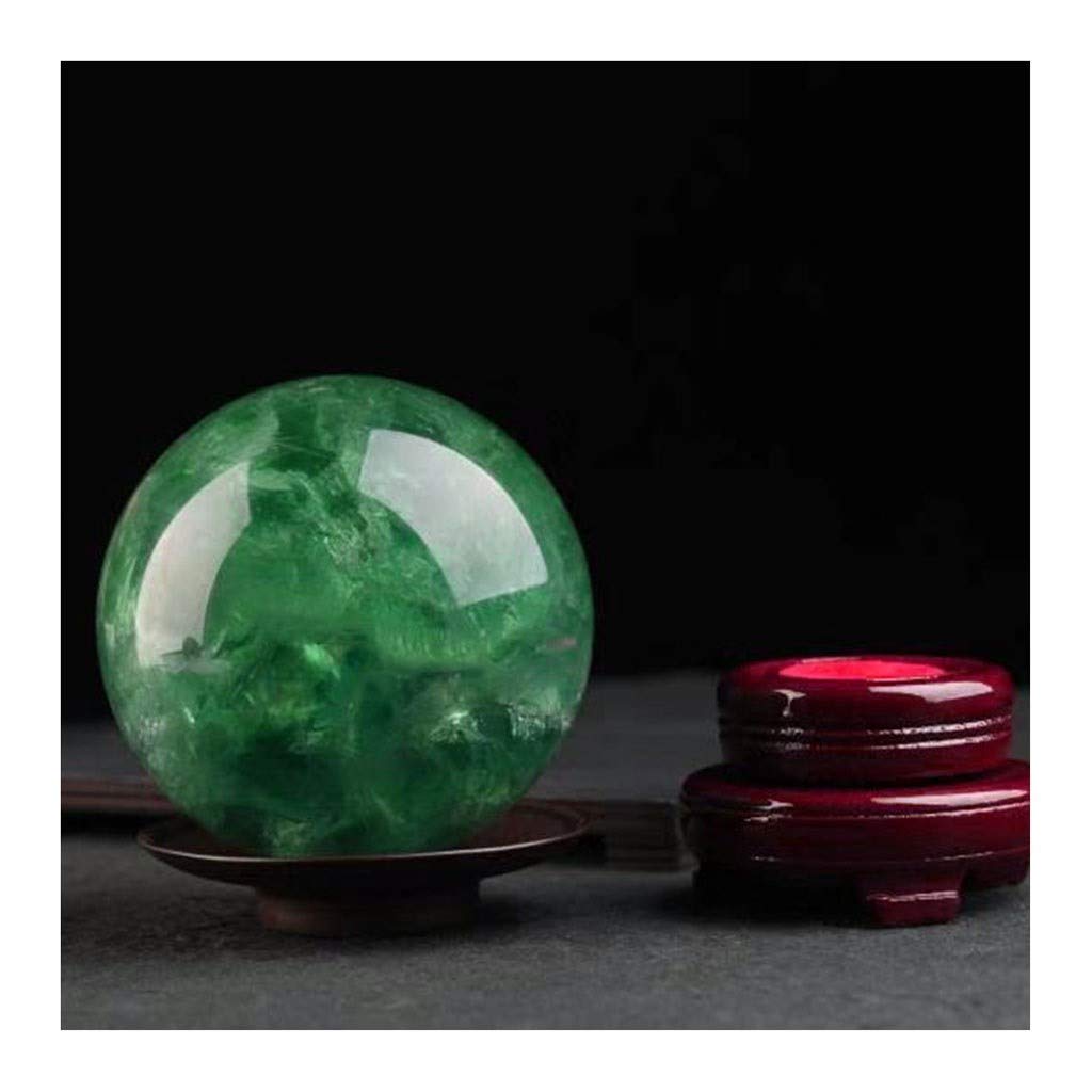 bola de cristal (en la magia occidental) Verde hielo agrietado bola de cristal Bola de cristal Base Feng Shui Oficina de bola suerte de bola Rough regalos for el hogar pulido bola de cristal(10cm)