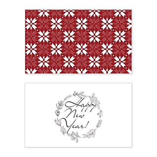 Carte de Nouvel An rouge et blanc avec message de voeux pour Noël
