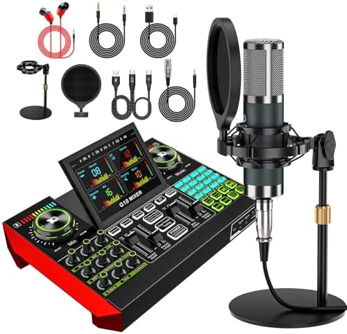 Podcast Equipment Bundle with Podcast Microphone and Audio Mixer ...