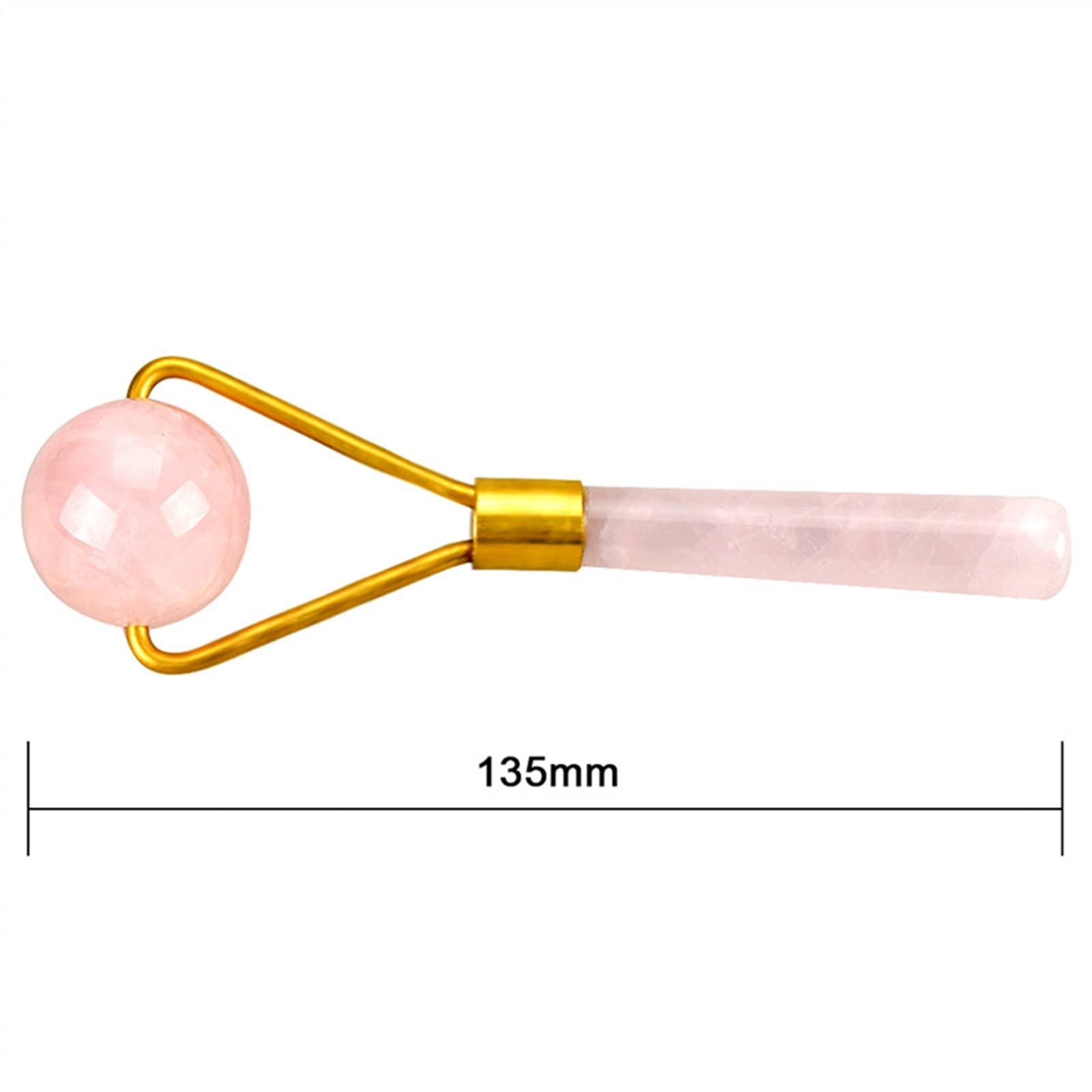 Bola de Masaje Rodillo de Jade GuaSha Raspado Herramienta de Estiramiento Facial Piedra de energía de Cristal Rosa Masajeador Corporal for Relajarse en la Espalda 1 Uds.