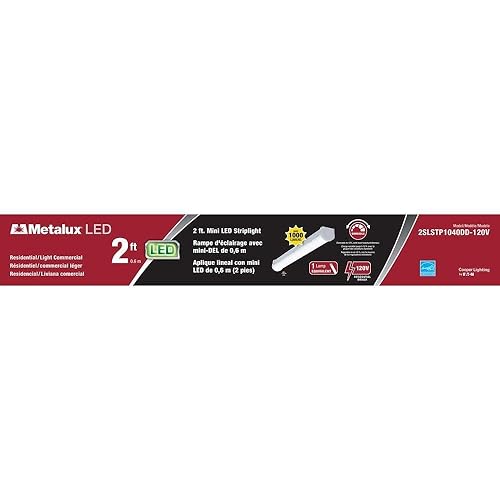 Miniatura 2 de Metalux 2SLSTP1040DD-120V Tira de luces LEDES de 2 pies lineal, 1000 lm, 4000 K, 120V Triac regulable, 1