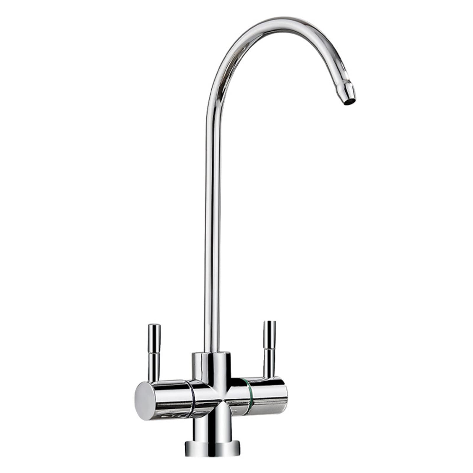 Grifo Cocina Osmosis Latón Salida Doble Purificador de Agua Grifo Recto para Beber Cromado