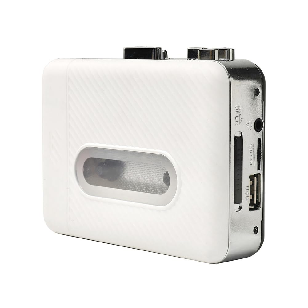 TKOWTB Super USB Audio Tapes Cassette Player Capture Recorder to Mp3 Converter Capture Player Cassette Tape to PC for USB Flash White