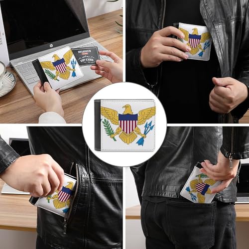 Flag Of The United States Virgin Islands White Fashionable Single-sided Leather Wallet And Portable Wallet3