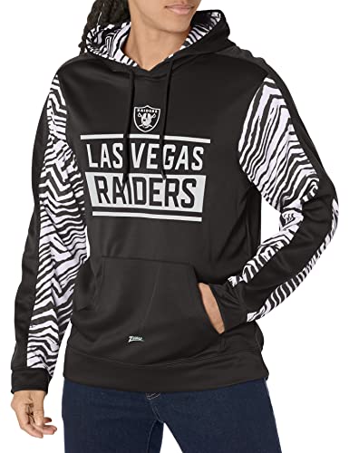 Zubaz NFL Men's Team Color Pullover Hoodie With Classic Zebra Print Accents - Las Vegas Raiders - Small