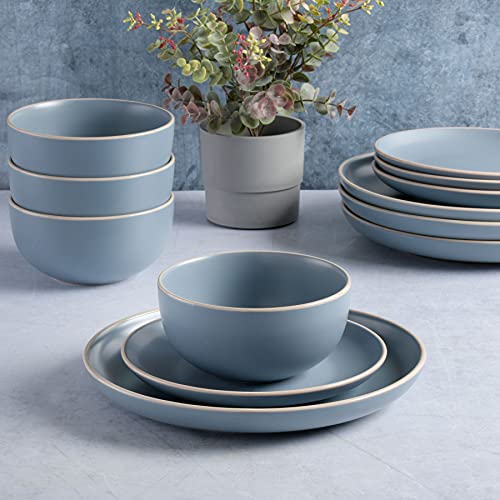 image for Gibson Home Rockaway Round Stoneware Dinnerware Set, Service for 4 (12