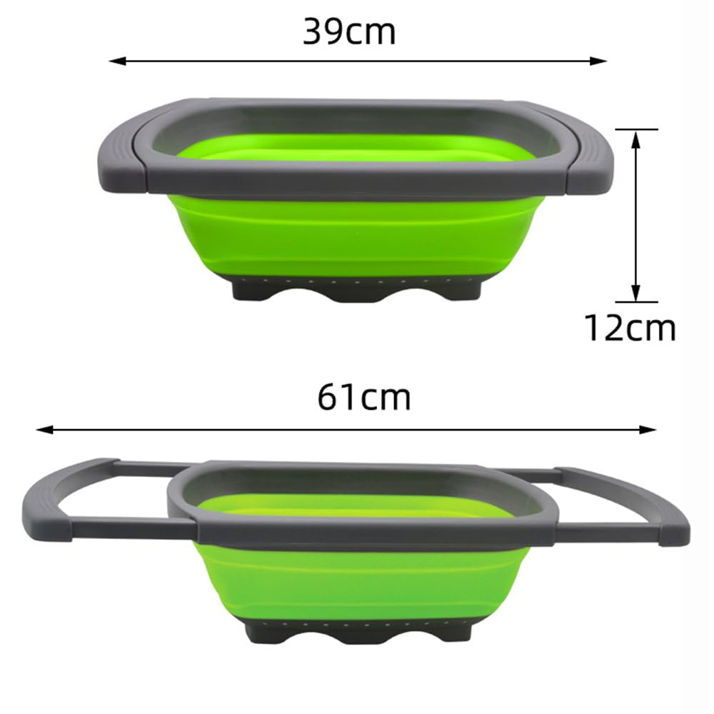 Colador plegable, colador sobre el fregadero, colador para verduras/frutas, colador plegable para frutas y pastas, colador plegable para cocina, 6 cuartos de galón, sin BPA 5