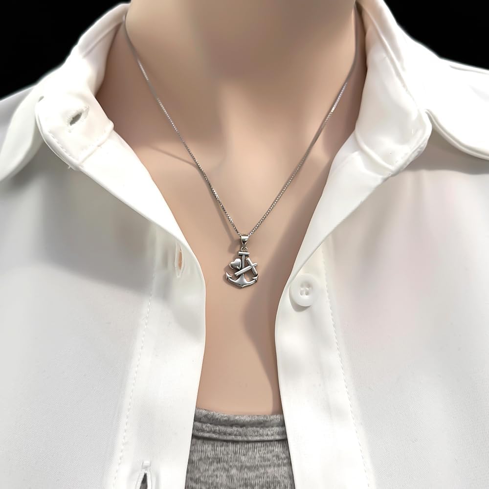 Tiny and Dainty Sterling Silver Faith Hope and Love Necklace, Silver Anchor Cross and Heart Necklace, Confirmation Gift Necklace, Goddaughter Gift