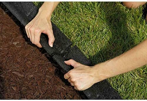 6 Packs 4 Ft Landscape Edging Section Black Rubber Flower Bed Garden Lawn Black Height 3 Inches Individual Piece Length 48 inches Total Assembled Length (Feet) 4 ft x 6 Pieces = 24 feet Total